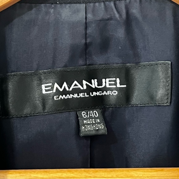 Emanuel by Emanuel Ungaro Black Long Fitted Wool Blazer US 6 EU40 - Picture 4 of 6